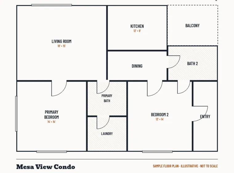 Floor plan of Mesa View Condo (sample)