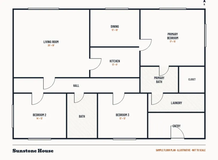 Floor plan of Sunstone House (sample)
