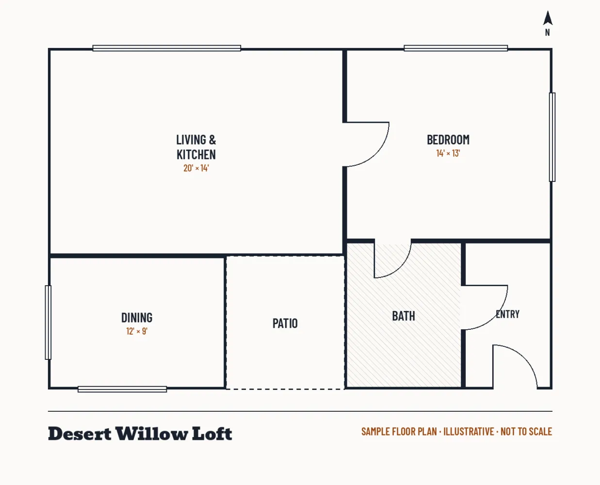 Floor plan of Pacific Loft (sample)